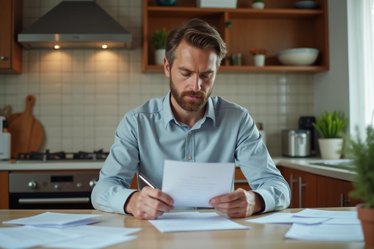 Locataire rédigeant une lettre de mise en demeure à son propriétaire pour demande de travaux